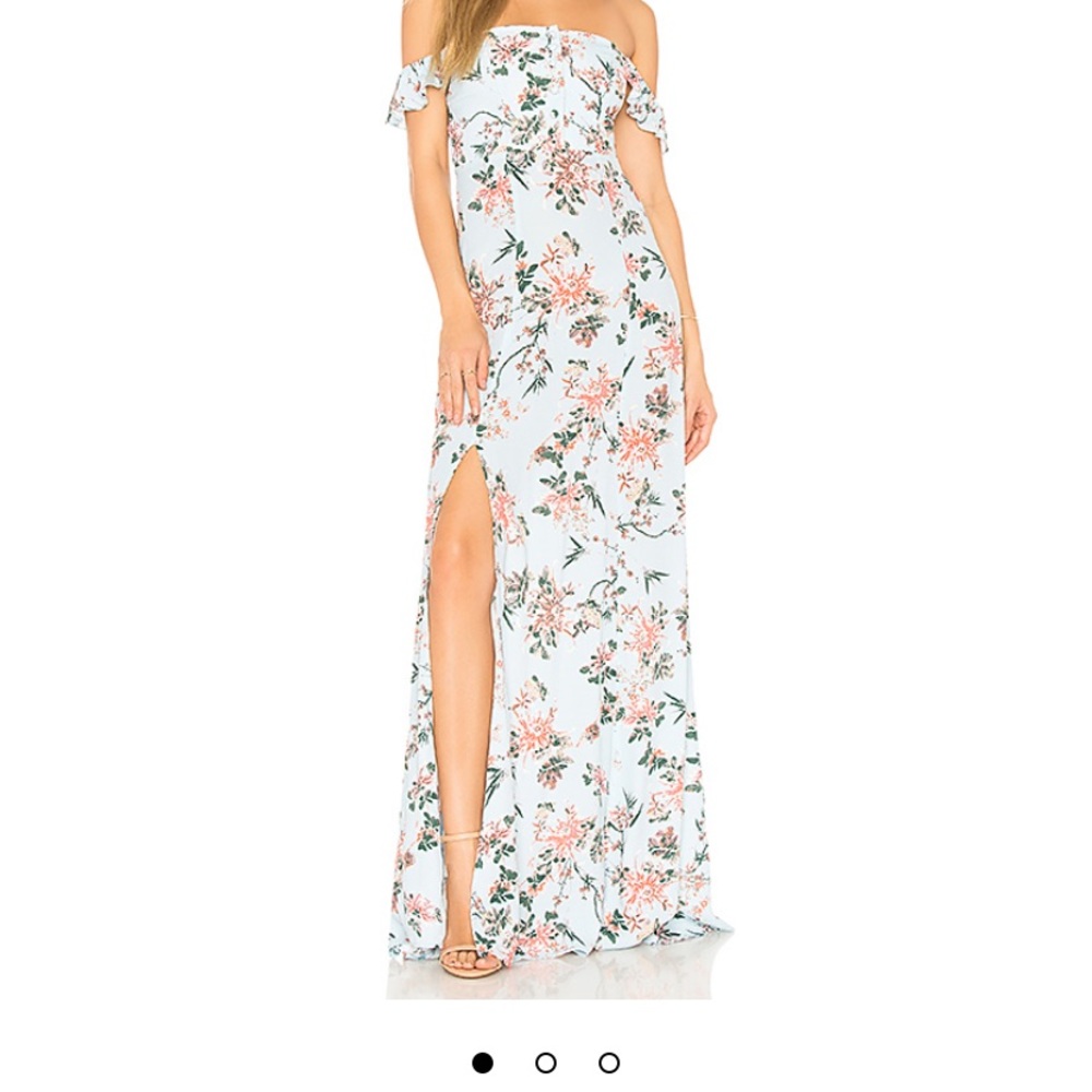 Flynn skye Bardot maxi dress in coral